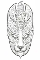 kitsune mask tattoo design idea