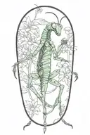 Horiyoshi style praying mantis tattoo design idea