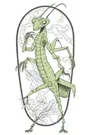 Horiyoshi style praying mantis tattoo design idea