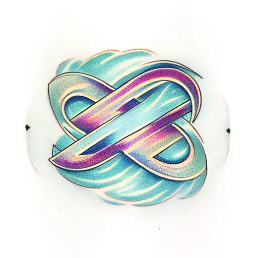 Infinity Symbol with letters JTSALBS tattoo design idea