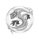 dragon surrounding yin yang symbol tattoo design idea