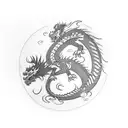 dragon and bear sleeping tattoo design idea