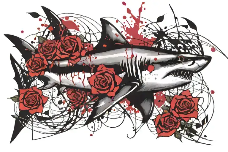 Sharks And Roses 170+ Shark Shadow Tattoo Ideas in 2026 - BlackInk AI