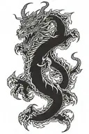 Western dragon wrapped tattoo design idea