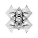 geometric beehive tattoo design idea