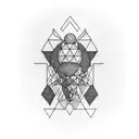 geometric beehive tattoo design idea