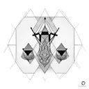 geometric beehive tattoo design idea