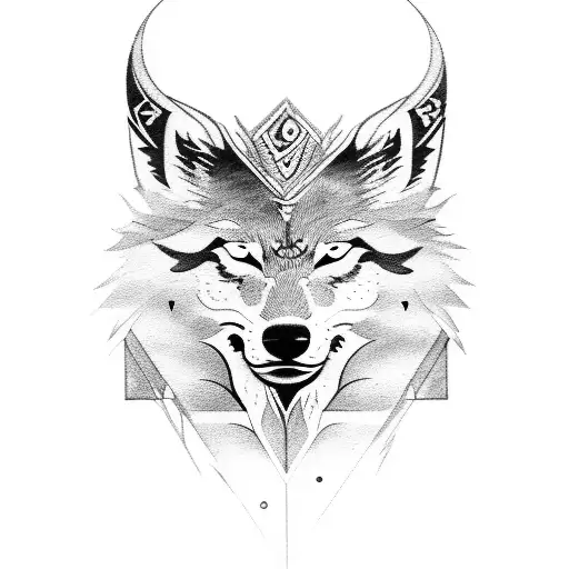 Dacian wolf flag tattoo design idea
