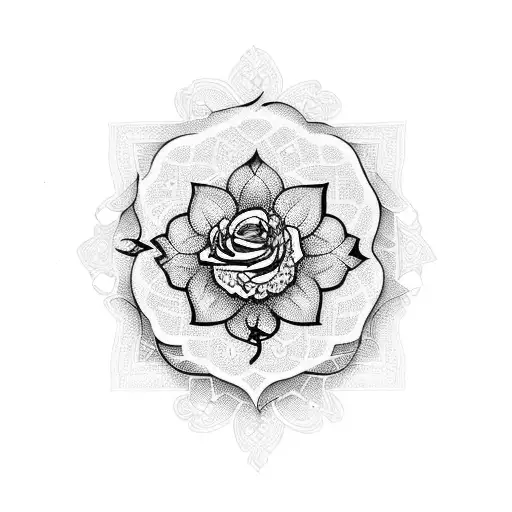 Arabic writing with flowers  tattoo design idea