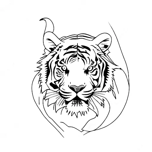 Fire Tiger Virgo tattoo design idea