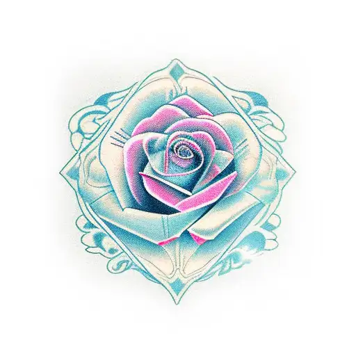 Crystal roses to celebrate 15th wedding anniversary, the tattoo should incorporate our daughters names Audrey and Alice tattoo design idea