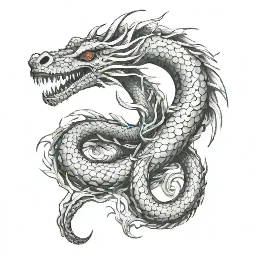 mythical sea serpent tattoo design idea