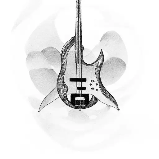 bass guitar with name molly tattoo design idea