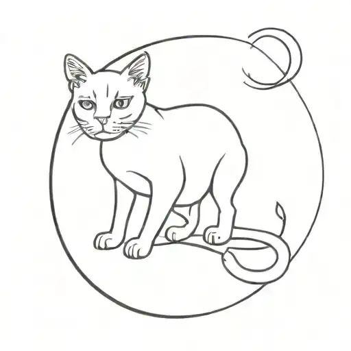 black and white cat with boxer dog sitting tattoo design idea