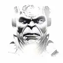 bruce banner transforming into the hulk tattoo design idea