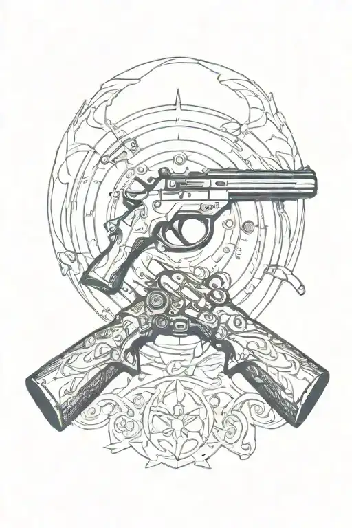 Rune algiz, odal, shooting range, ligature, blue fire tattoo design idea