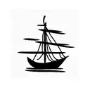 burning ship tattoo design idea