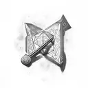 frp dice and sword tattoo design idea