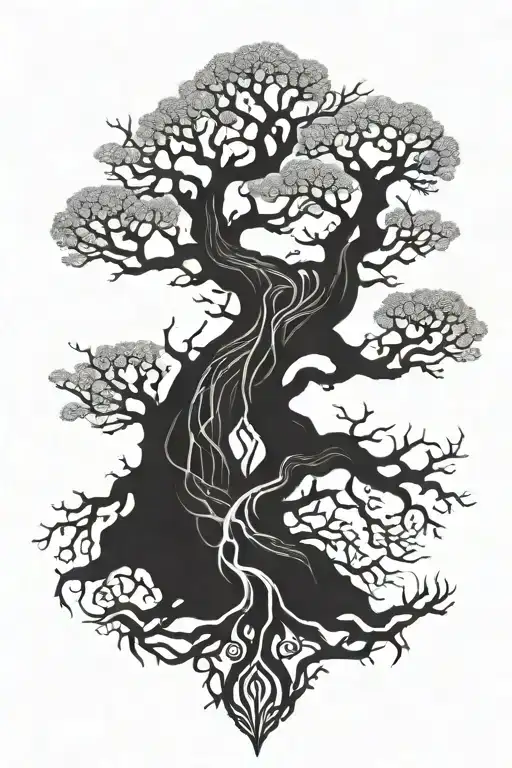 Yggdrasil tree tattoo design idea