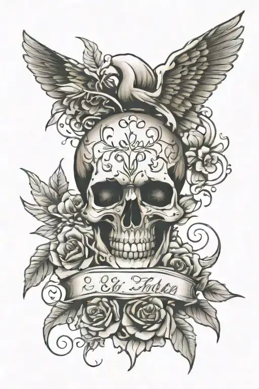 name and date of death tattoo design idea