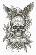 name and date of death tattoo design idea