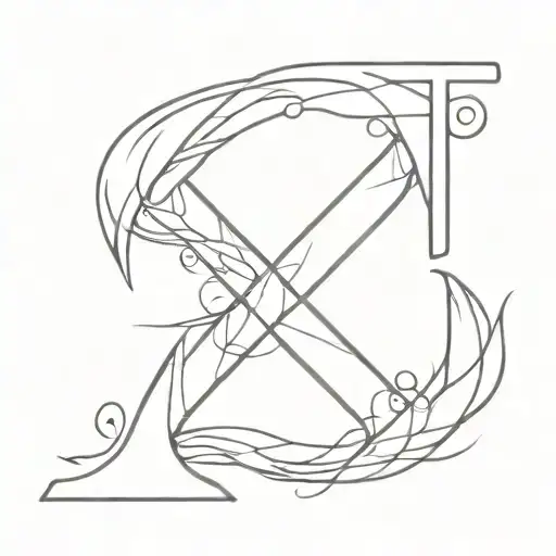 block letter S containing letters n c l m tattoo design idea