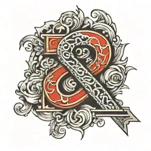 block letter S containing letters n c l m tattoo design idea
