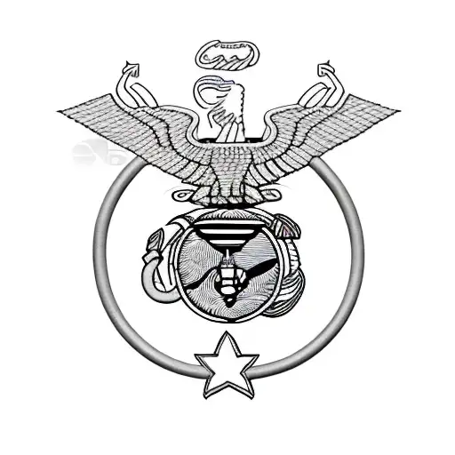 medical staff growing from roots in the marine corps infantry, morphing into United States Air Force tattoo design idea