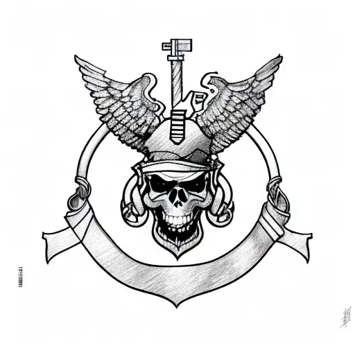 medical staff growing from roots in the marine corps infantry, morphing into United States Air Force tattoo design idea