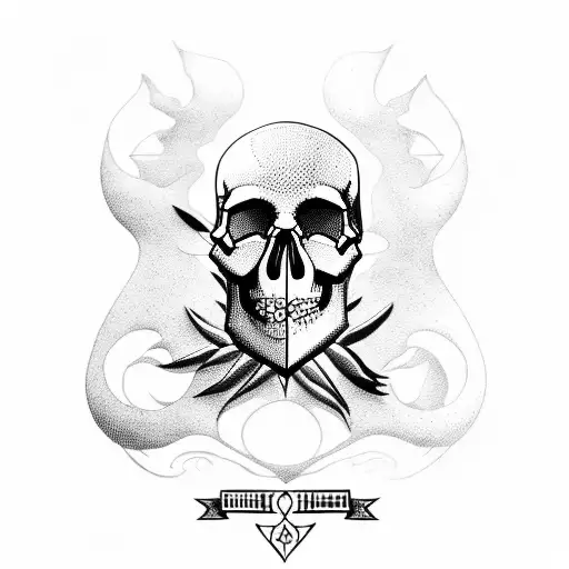 Blackwork Skull And Crow Tattoo Idea Blackink Ai