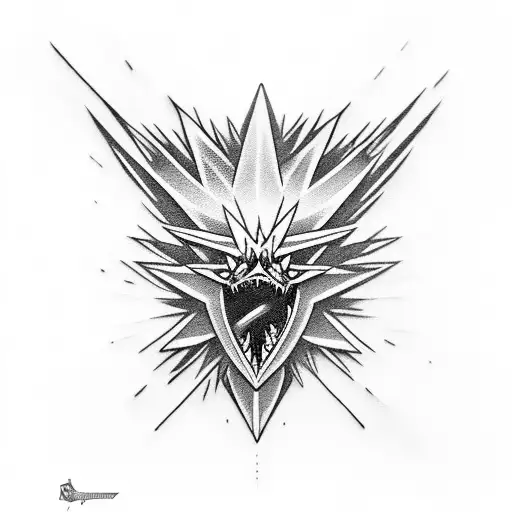 y2k zapdos tattoo design idea