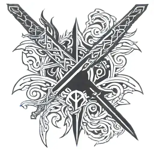 berserk mark and guts sword tattoo design idea