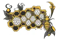 honeycomb pattern tattoo design idea