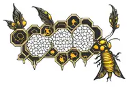honeycomb pattern tattoo design idea