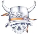 cowboy hat with longhorn skull tattoo design idea