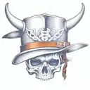 cowboy hat with longhorn skull tattoo design idea