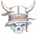 cowboy hat with longhorn skull tattoo design idea