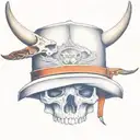 cowboy hat with longhorn skull tattoo design idea
