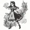 Alice madness returns standing up  tattoo design idea