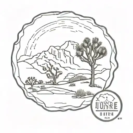 joshua tree inside stamp tattoo design idea