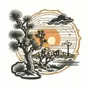 stamp with Joshua tree  tattoo design idea