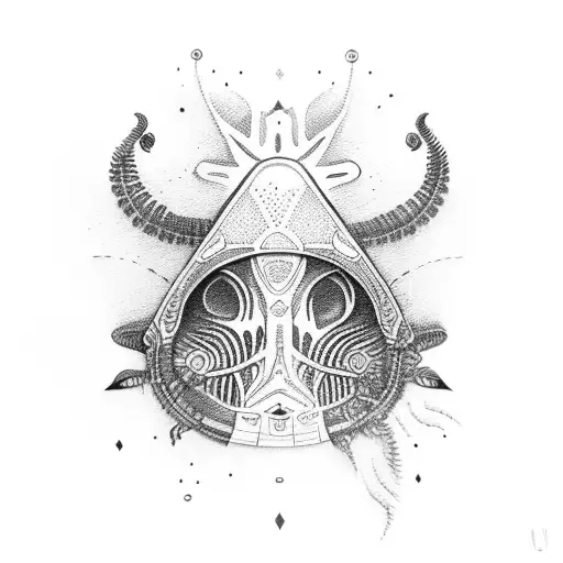 alien indio tattoo design idea