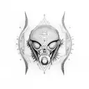 alien indio tattoo design idea