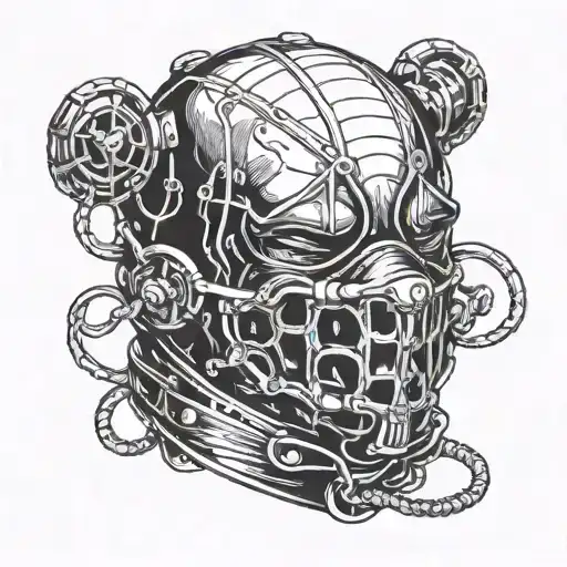 latex bdsm hood gag ball tattoo design idea