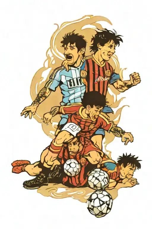 maradona and messi tattoo design idea