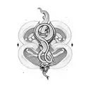 snake and dagger tattoo design idea