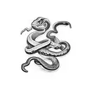 snake and dagger tattoo design idea