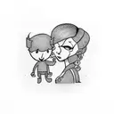 mama e hijo tattoo design idea