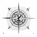 A compass surrounded by different animal footprints tattoo design idea