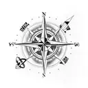 A compass surrounded by different animal footprints tattoo design idea